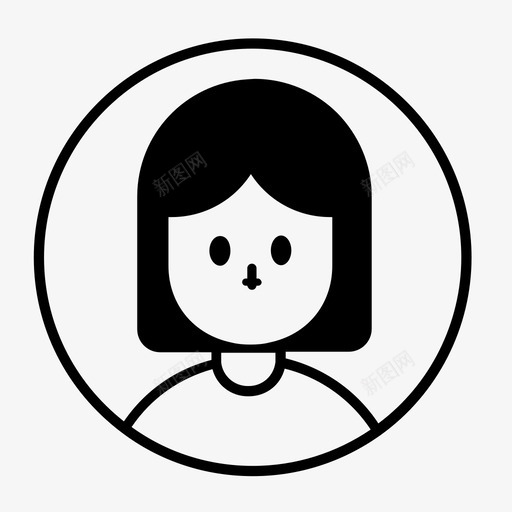 女孩脸现代人人图标svg_新图网 https://ixintu.com 人 女孩脸 学生 现代人 脸
