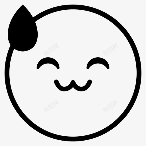 微笑猫嘴猫嘴滴图标svg_新图网 https://ixintu.com 微笑猫嘴 汗水 滴 猫嘴 荒谬的表情 表情
