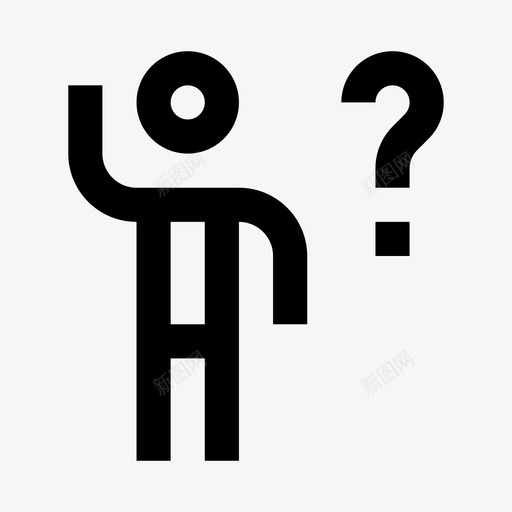 问题举手人图标svg_新图网 https://ixintu.com 举手 人 人2 行 问号 问题