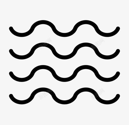 海浪平静大海图标svg_新图网 https://ixintu.com 大海 平静 海浪