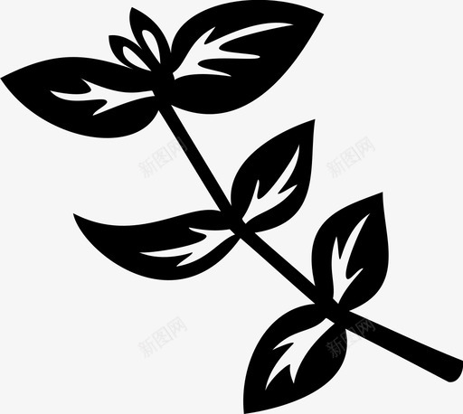 薄荷香草叶子图标svg_新图网 https://ixintu.com 叶子 薄荷 香料 香草 香草和香料