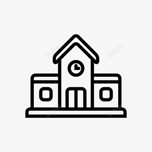 学校建筑物校园图标svg_新图网 https://ixintu.com 公立学校 学校 学院 建筑物 机构 校园