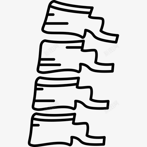 脊椎骨人体部分黑色图标svg_新图网 https://ixintu.com 人体部分 脊椎骨 黑色