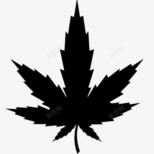 大麻叶子图标svg_新图网 https://ixintu.com 叶子 大麻
