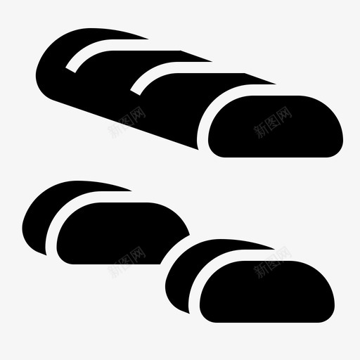 长棍面包面包块图标svg_新图网 https://ixintu.com 块 长棍面包 面包 面包房固体