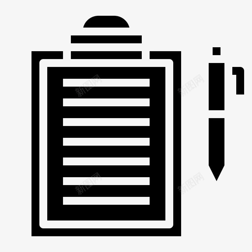 剪贴板笔记纸张图标svg_新图网 https://ixintu.com 健身实心 剪贴板 笔 笔记 纸张