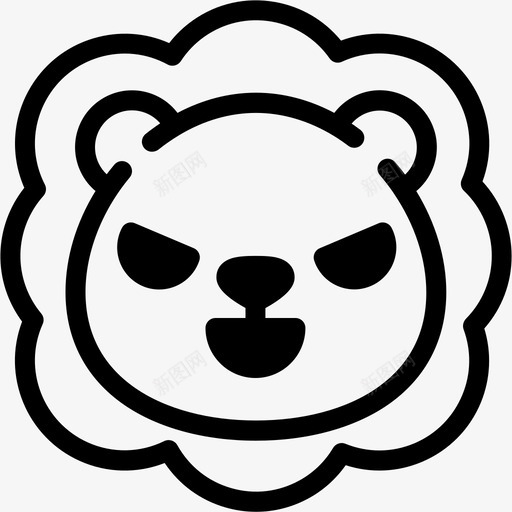 邪恶表情情绪图标svg_新图网 https://ixintu.com 情绪 感觉 狮子 狮子表情线 表情 邪恶
