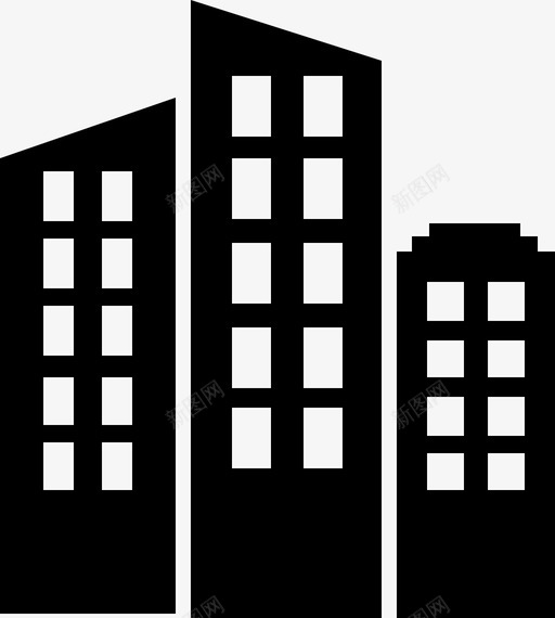 城市建筑物摩天大楼图标svg_新图网 https://ixintu.com 城市 塔楼 建筑物 摩天大楼 高楼