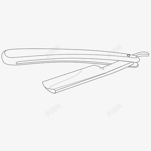 直剃须刀理发师胡须图标svg_新图网 https://ixintu.com 化妆品 头发 理发 理发师 直剃须刀 美容 胡须