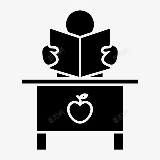 书桌读书学校图标svg_新图网 https://ixintu.com 书房 书桌 学校 老师 读书