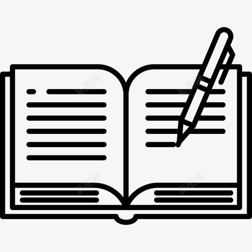 用笔写书教育图书馆图标svg_新图网 https://ixintu.com 图书馆 教育 用笔写书