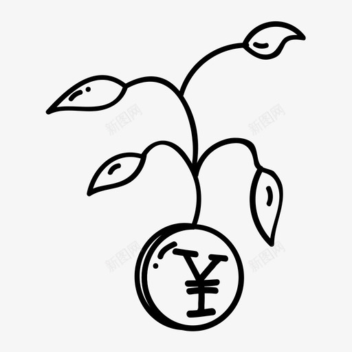 金钱电子商务贪婪图标svg_新图网 https://ixintu.com 日元 树 电子商务 贪婪 金钱