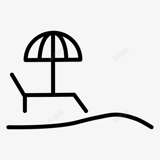 海滩休息室海边图标svg_新图网 https://ixintu.com 休息室 夏季 度假 旅游 海滩 海边