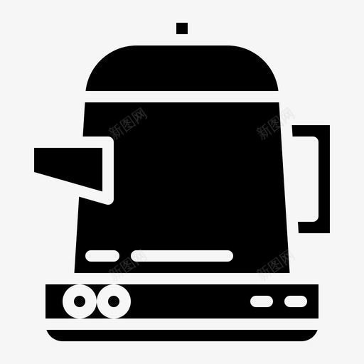 水壶咖啡电水壶图标svg_新图网 https://ixintu.com 咖啡 咖啡厅固体 壶 水壶 热饮料 电水壶