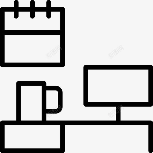 桌子卡伦达咖啡图标svg_新图网 https://ixintu.com 办公室 卡伦达 咖啡 基础设施和建筑薄 桌子 电脑 顶部