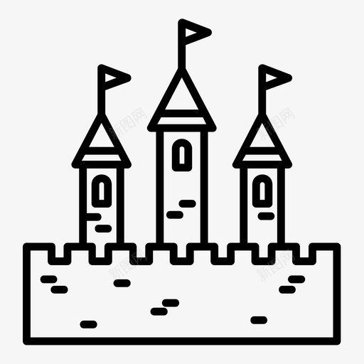 城堡建筑宫殿图标svg_新图网 https://ixintu.com 城堡 塔楼 宫殿 建筑 皇家