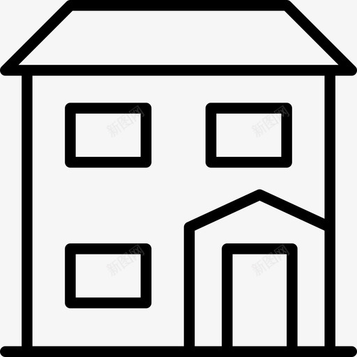 住宅公寓楼房图标svg_新图网 https://ixintu.com 住宅 公寓 家庭 房产 楼房 薄住宅