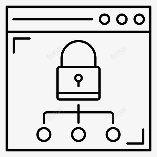 专用浏览器互联网锁图标svg_新图网 https://ixintu.com 专用浏览器 互联网 安全 网页 锁