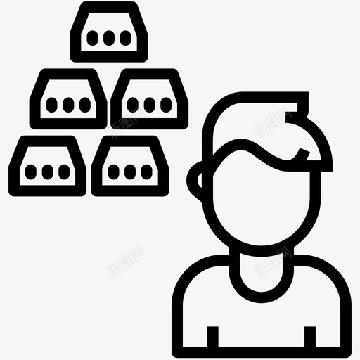 金锭企业金条图标svg_新图网 https://ixintu.com 个人资料 企业 投资 用户 男性 金条 金锭