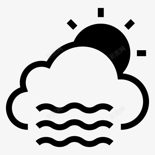 天气气候云图标svg_新图网 https://ixintu.com 云 天 天气 天气象形文字 太阳 气候