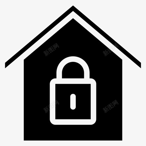 家庭锁成长房子图标svg_新图网 https://ixintu.com 家庭锁 成长 房子 挂锁 财产 财产坚实
