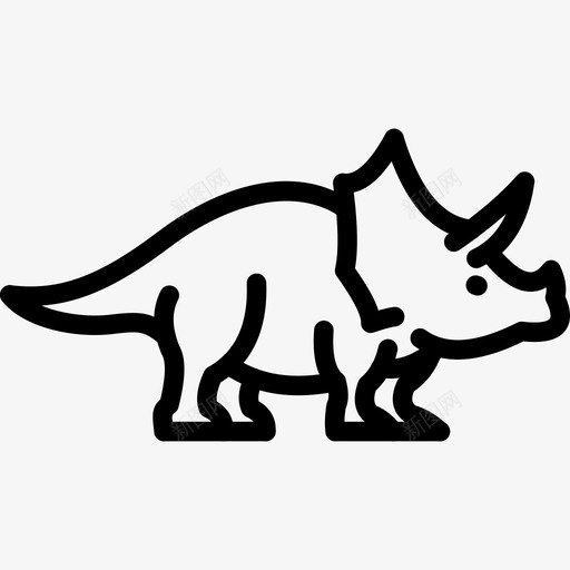 三角龙恐龙图标svg_新图网 https://ixintu.com 三角龙 恐龙