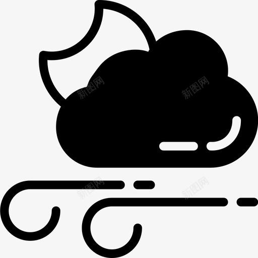 多风的夜晚云预报图标svg_新图网 https://ixintu.com 云 多风的夜晚 天气 美女天气vol1固体 雨 预报