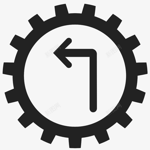 带箭头的齿轮左侧机构图标svg_新图网 https://ixintu.com 左侧 带箭头的齿轮 机构