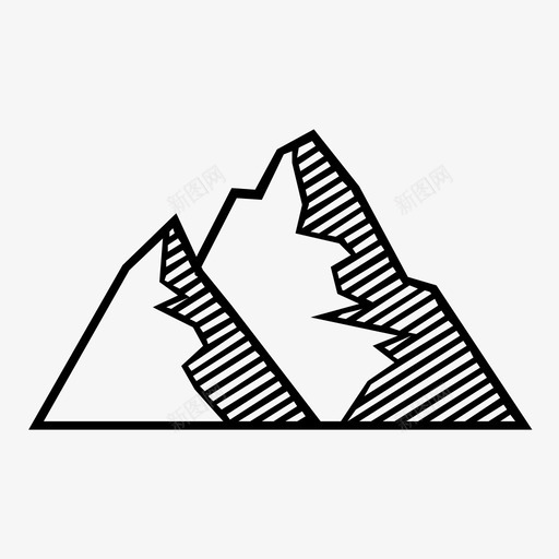 山探险风景图标svg_新图网 https://ixintu.com 山 山峰 山脉 探险 自然 风景