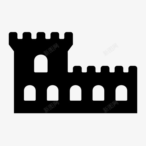 城堡建筑宫殿图标svg_新图网 https://ixintu.com 城堡 塔楼 宫殿 建筑 皇家