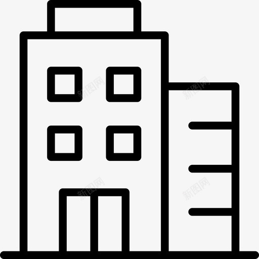 建筑物公寓入口图标svg_新图网 https://ixintu.com 住宅楼薄 入口 公寓 市区 建筑物 房屋 物业