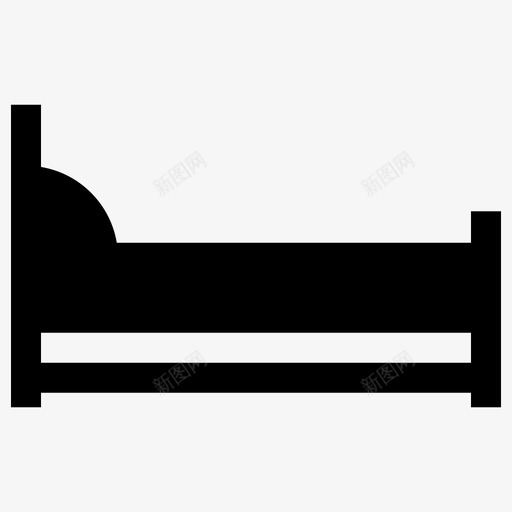 单人床装饰家具图标svg_新图网 https://ixintu.com 单人床 家具 房子 房间 装饰