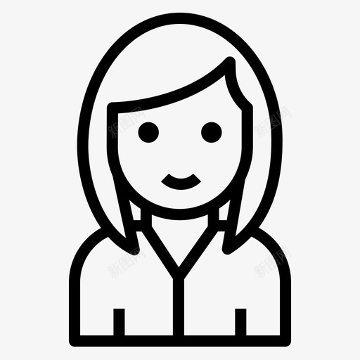 头像女性个人资料图标svg_新图网 https://ixintu.com 个人资料 头像 女性 用户