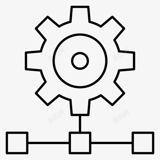 设置连接齿轮图标svg_新图网 https://ixintu.com 网络 设置 连接 首选项 齿轮