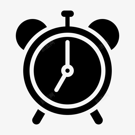 闹钟时间教育字形图标svg_新图网 https://ixintu.com 教育字形 时间 闹钟