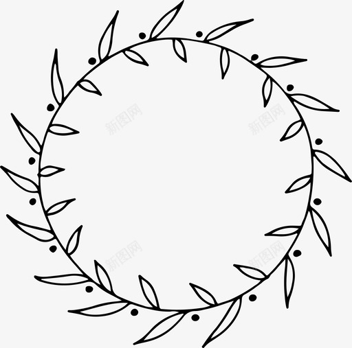 花环圆圈框架图标svg_新图网 https://ixintu.com 圆圈 框架 植物 花环 装饰品