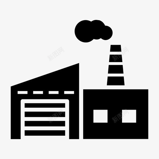 工厂公司制造业图标svg_新图网 https://ixintu.com 公司 制造业 工厂 污染