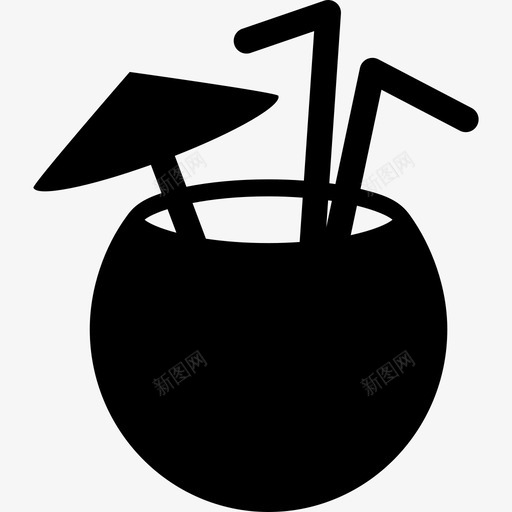 鸡尾酒椰子食物大海和海滩图标svg_新图网 https://ixintu.com 大海和海滩 食物 鸡尾酒椰子