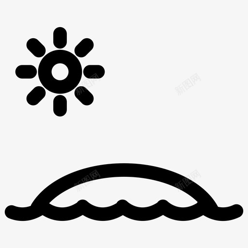 岛轮廓阳光图标svg_新图网 https://ixintu.com 岛 海洋生物 轮廓 阳光