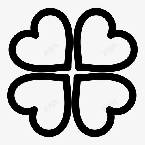 红心三叶草幸运图标svg_新图网 https://ixintu.com 三叶草 四叶草 幸运 甜心 红心