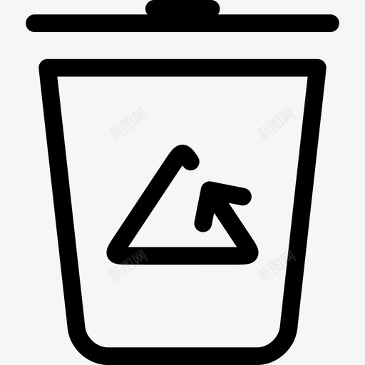 回收站生态包装线性图标svg_新图网 https://ixintu.com 回收站 生态包装 线性