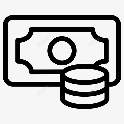 钱现金货币图标svg_新图网 https://ixintu.com 现金 纸币 美元 货币 钱