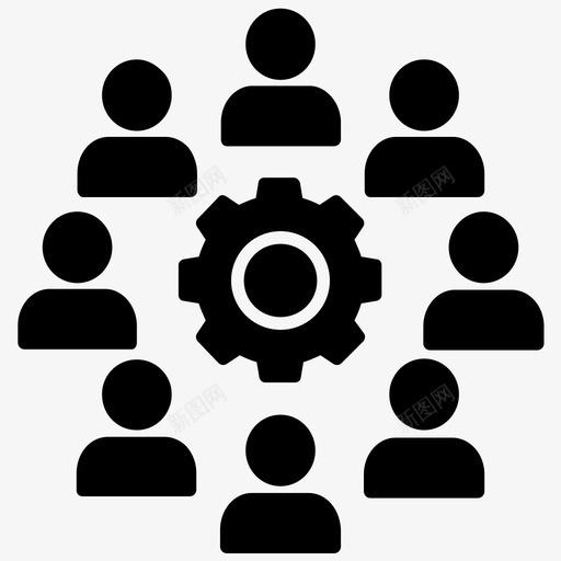 团队管理团队合作企业管理实心图标svg_新图网 https://ixintu.com 企业管理实心图标 团队合作 团队管理