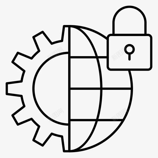 锁定全局安全图标svg_新图网 https://ixintu.com 世界 全局 安全 设置 锁定