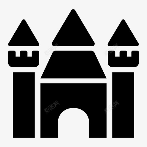 城堡建筑宫殿图标svg_新图网 https://ixintu.com 城堡 塔楼 宫殿 建筑 皇家