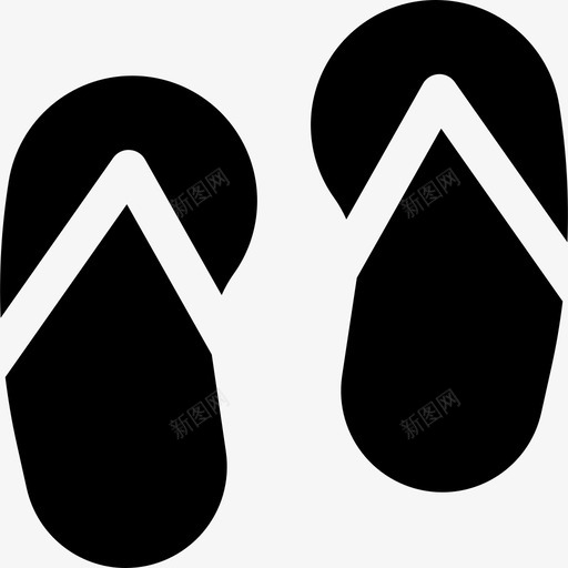 两个人字拖时尚海洋和海滩图标svg_新图网 https://ixintu.com 两个人字拖 时尚 海洋和海滩