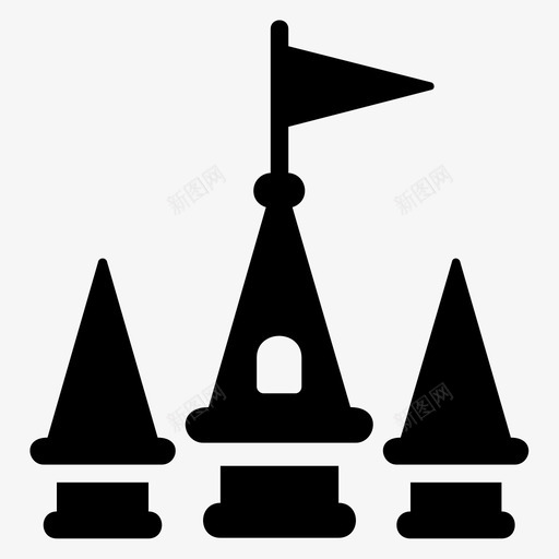 城堡建筑宫殿图标svg_新图网 https://ixintu.com 城堡 塔楼 宫殿 建筑 皇家
