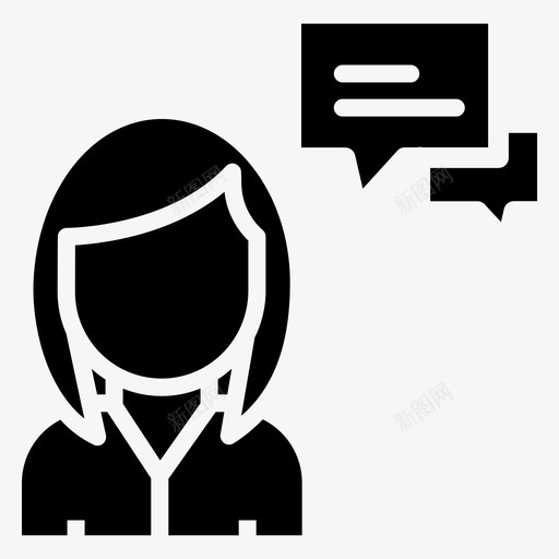 用户聊天评论女性图标svg_新图网 https://ixintu.com 个人资料 女性 用户 用户聊天 评论
