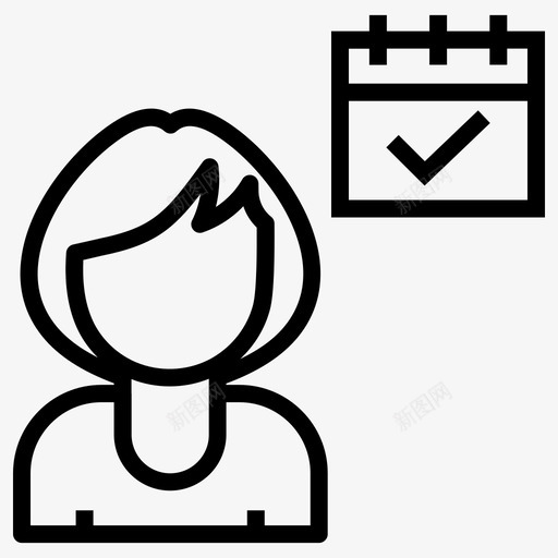 事件日历日计划图标svg_新图网 https://ixintu.com 个人资料 事件 女性 日历 日程表 日计划 用户