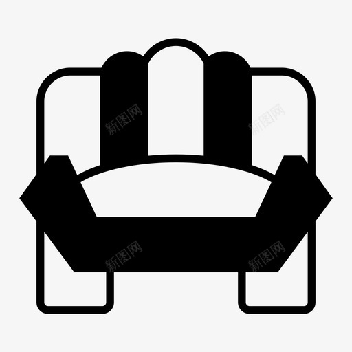 沙发椅子休息室图标svg_新图网 https://ixintu.com 休息室 半沙发 座椅 椅子 沙发